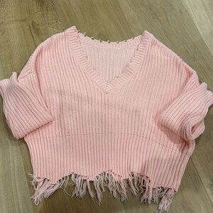 Light pink/coral cropped sweater